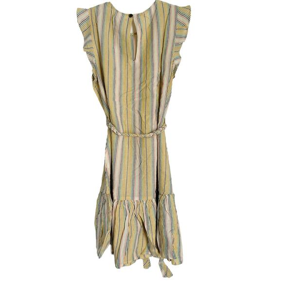 MARINE LAYER Laney Linen Blend Mini Dress in Beachy Stripe-Size L - Picture 5 of 10